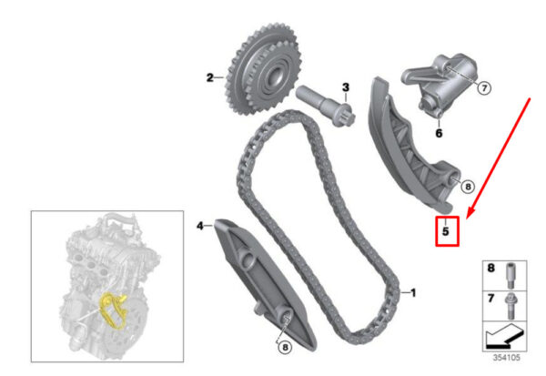 13527636185 - NEW BMW F20N F21N F22 F23 F33 F31N F36 CHAIN TENSIONER 13527636185 14-19 GENUINE