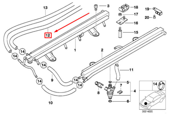 13531435849 - NEW BMW 7 E38 FUEL FEED LINE 1435849 13531435849