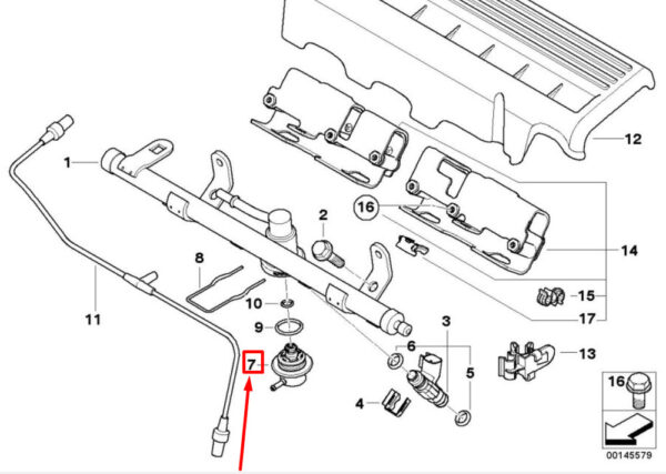 13531487238 - NEW OEM MINI COOPER R50 FUEL INJECTION PRESSURE REGULATOR 13531487238 GENUINE