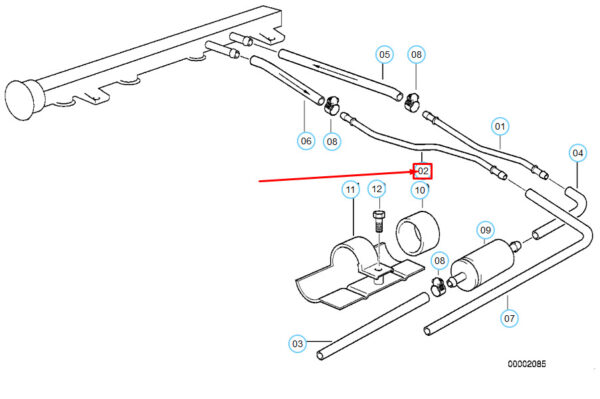 13531734450 - BMW 3 E36 Fuel Supply Line Return Line 13531734450 NEW GENUINE