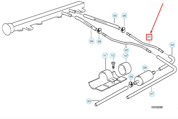 13531743048 - BMW 3 E36 Fuel Supply Line 13531743048 1743048 NEW REAL