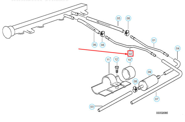 13531743049 - NEW BMW 3 E36 FUEL SUPPLY PIPE RETURN LINE 13531743049 1743049 OEM
