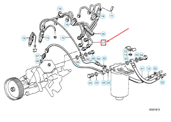 13532242522 - NEW BMW 3 E30 FUEL INJECTION PIPE 13532242522 2242522 OEM