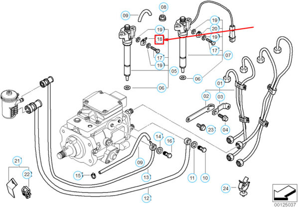 13532247157 - NEW BMW 5 E39 OVERFLOW OIL LINE CONNECTION 13532247157 2247157 OEM