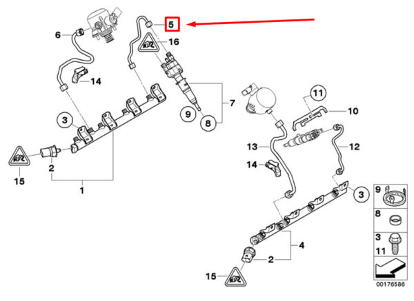 13537547601 - NEW BMW X6 E71, E72 HIGH PRESSURE PIPE 13537547601 7547601