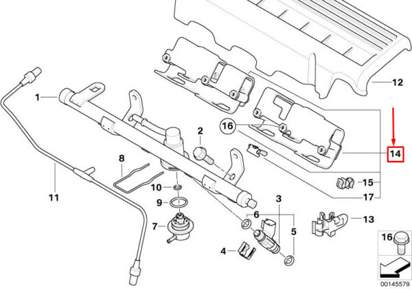 13537550169 - MINI CONVERTIBLE R52 FUEL INJECTOR RAIL BRACKET 13537550169 7550169 NEW GENUINE