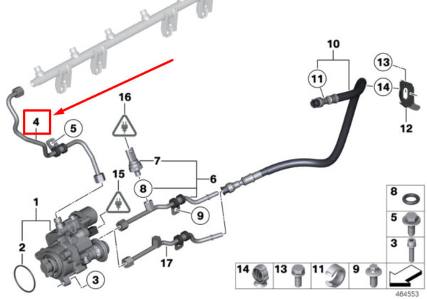 13537576778 - NEW BMW X3 F25 HIGH PRESSURE PIPE 13537576778 7576778