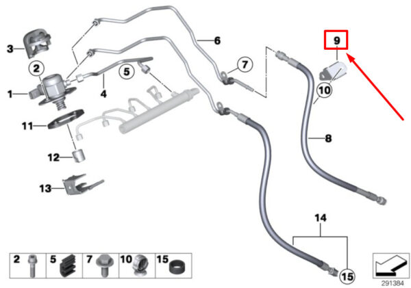 13537585501 - NEW BMW X3 F25 FUEL LINE HOLDER 13537585501 7585501 GENUINE