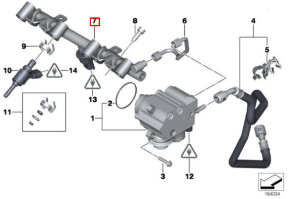 13537592426 - NEW BMW 1 F21 F20 FUEL RAIL INJECTOR PIPE 13537592426 7592426 ORIGINAL