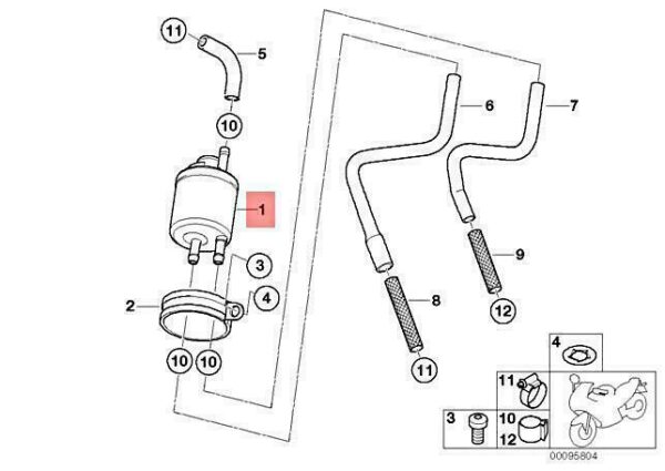 13537669776 - BMW K14 R13 Fuel Filter with Pressure Regulator Original 1353766776