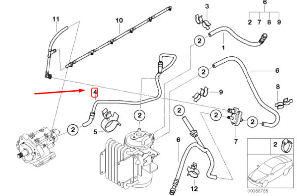 13537786004 - BMW X5 E53 Fuel Supply Line 7786004 13537786004 NEW REAL