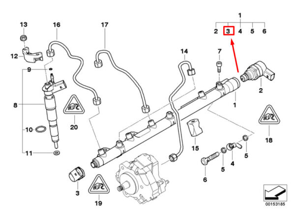 13537787167 - NEW BMW 3 Series E90 FUEL PRESSURE SENSOR 13537787167 7787167 GENUINE
