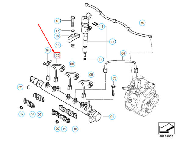 13537791115 - NEW MINI COOPER R50 PRESSURE HOSE LINE 13537791115 7791115 GENUINE
