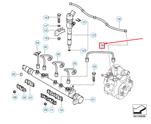13537791116 - NEW MINI COOPER R50 SERVOLE PRESSURE HOSE LINE 13537791116 ORIGINAL