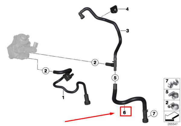 13538507680 - NEW BMW 3 F30, F80 FUEL RETURN LINE 13538507680 8507680 ORIGINAL