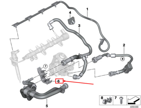 13538571678 - BMW 5 Touring G31 fuel line mount 13538571678 NEW ORIGINAL