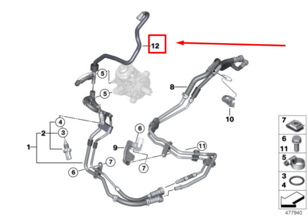 13538575470 - MINI PACEMAN R61 fuel return line 8575470 13538575470 NEW ORIGINAL