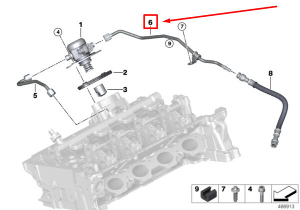 13538616080 - NEW BMW 5 G30 ENGINE ROOM SUPPLY LINE 13538616080 8616080 ORIGINAL