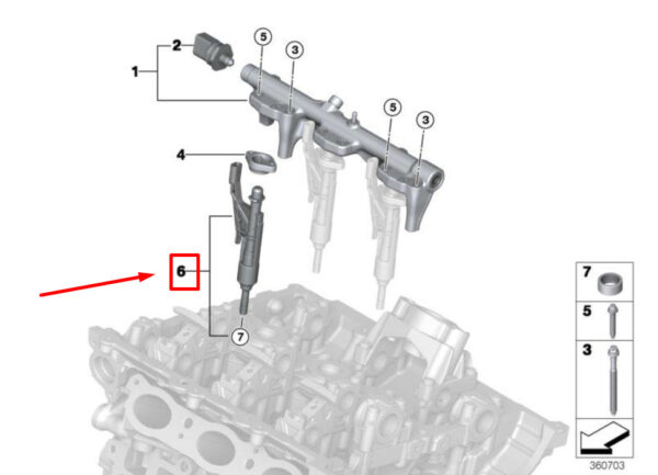 13538625396 - NEW BMW X4 F26 FUEL INJECTOR 13538625396 8625396 ORIGINAL