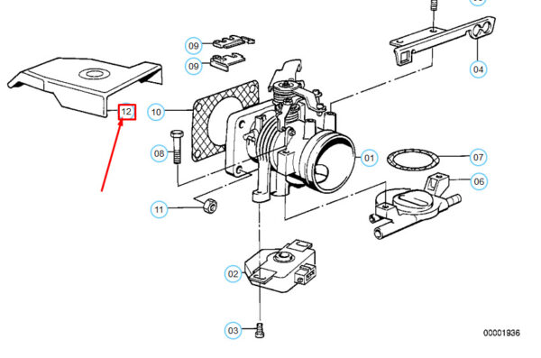 13541715399 - NEW BMW 3 E30 THROTTLE BODY COVER 13541715399 1715399 GENUINE