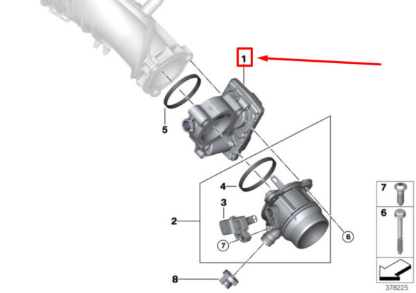 13547618838 - NEW MINI COUNTRYMAN F60 THROTTLE BODY 13547618838 7618838 ORIGINAL