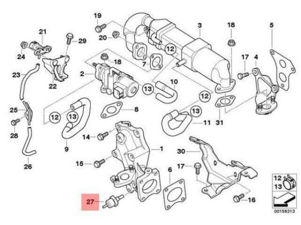 13627799459 - OEM BMW R50 COUPE CRANKSHAFT POSITION SENSOR 13627799459 GENUINE NEW