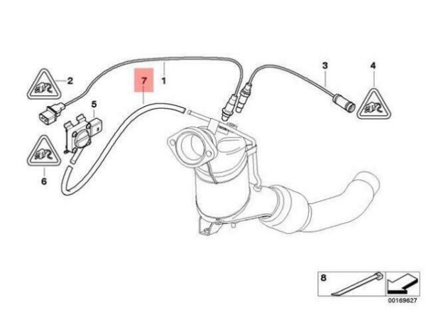 13627801743 - OEM BMW E83 E83N CATALYTIC CONVERTER FRONT SILENCER HOSE 13627801743 GENUINE