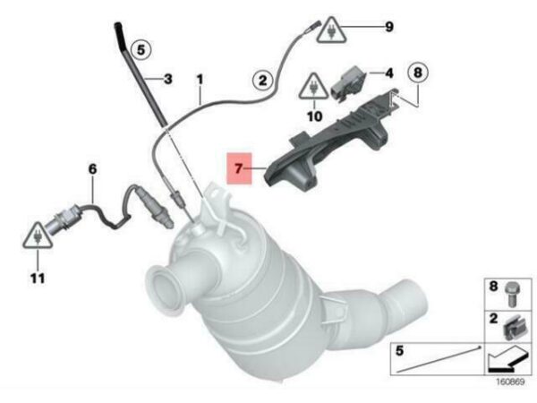 13627805459 - OEM BMW E60N E61N E63N E70 PRESSURE OXYGEN SENSOR BRACKET 13627805459 GENUINE