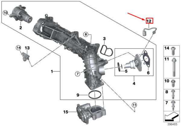 13628508014 - NEW MINI COUNTRYMAN R60 EGR TEMPERATURE SENSOR 8508014 13628508014
