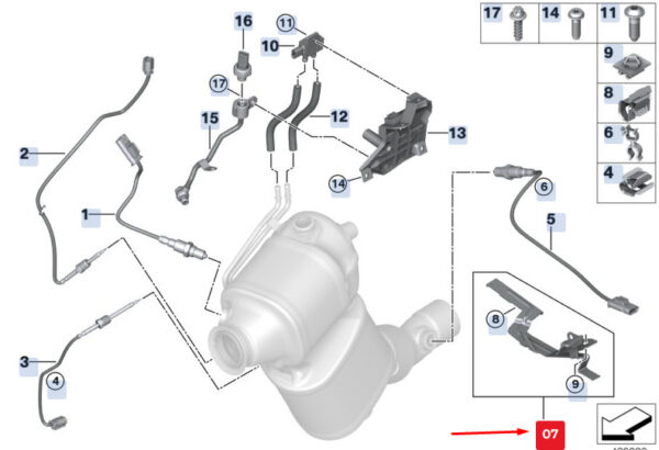 13628570829 - BMW X3 F25 HO2 PROBE MOUNT 13628570829 8570829 NEW ORIGINAL