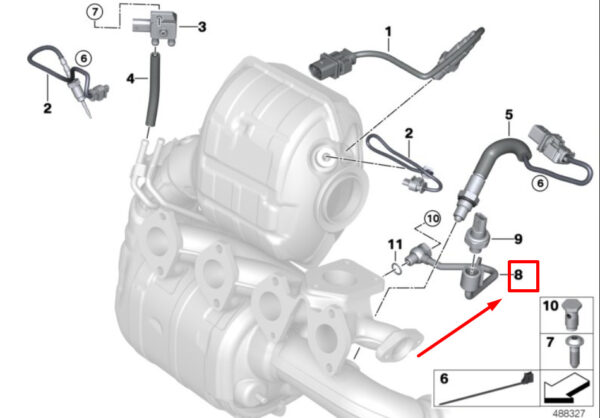 13628574964 - NEW MINI PACEMAN R61 EXHAUST GAS PRESSURE PIPE 8574964 13628574964 ORIGINAL