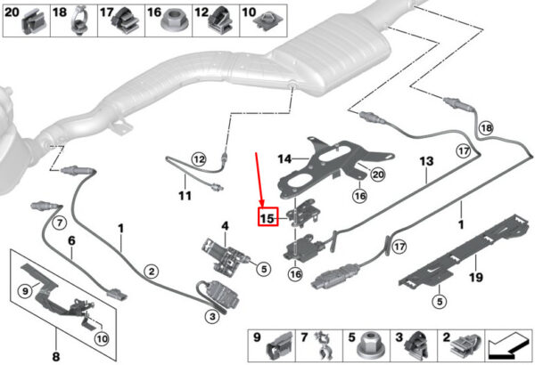 13628576338 - BMW 5 Touring G31 NOx Control Unit Mount 13628576338, New Original