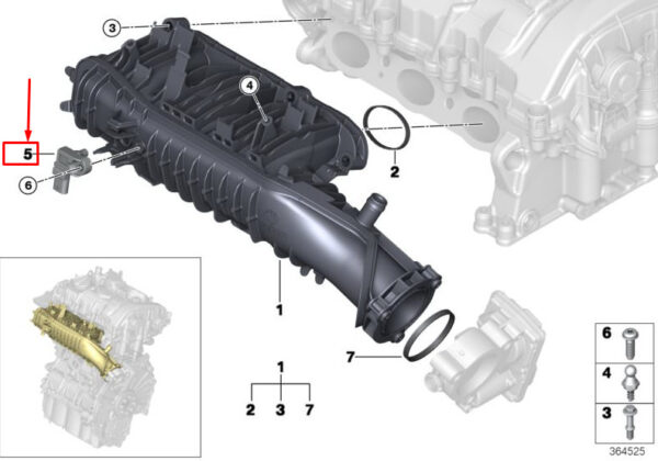 13628637898 - NEW MINI COOPER F56 T-MAP SENSOR 13628637898 8637898