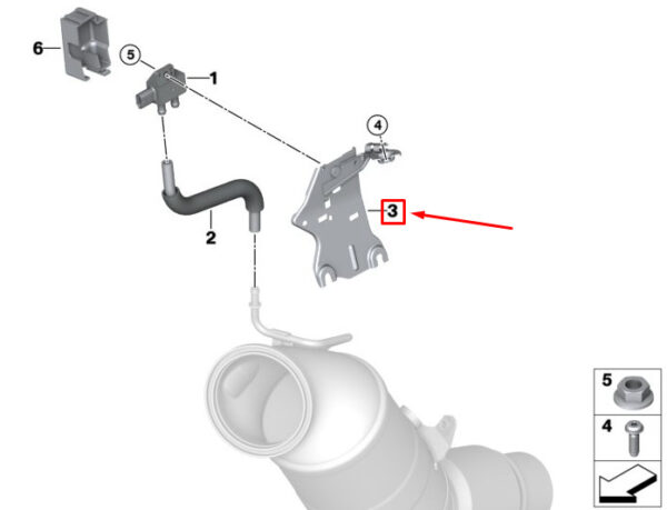 13628682741 - BMW X3 G01 petrol particle filter sensor mount 13628682741 NEW original