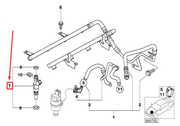 13641407938 - NEW BMW Z8 ROADSTER E52 FUEL INJECTOR VALVE 1407938 13641407938 00-02 ORIGINAL