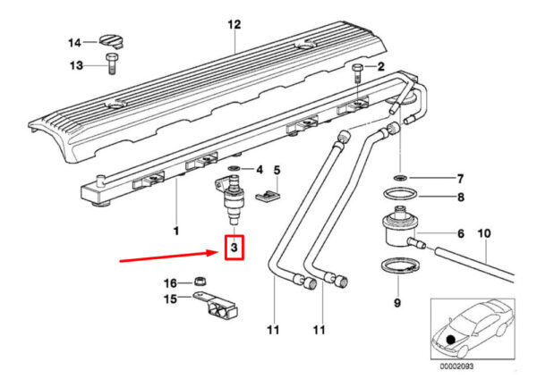 13641730060 - NEW BMW 3 Series COMPACT E36 FUEL INJECTOR 13641730060 1730060 ORIGINAL