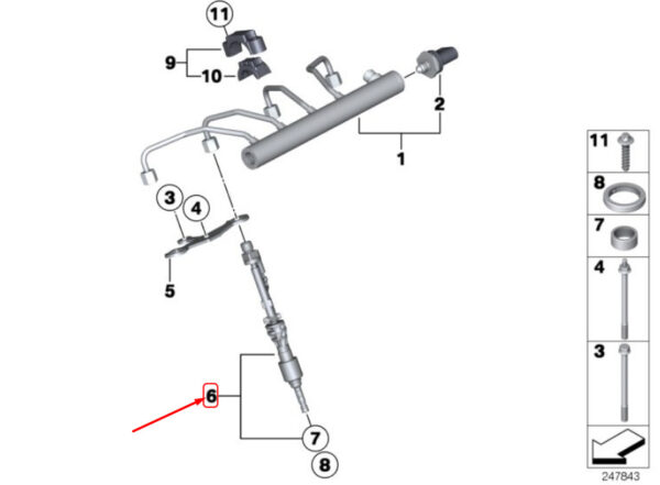 13647597870 - NEW BMW 1 F20 Fuel Injector 13647597870 7597870 OEM