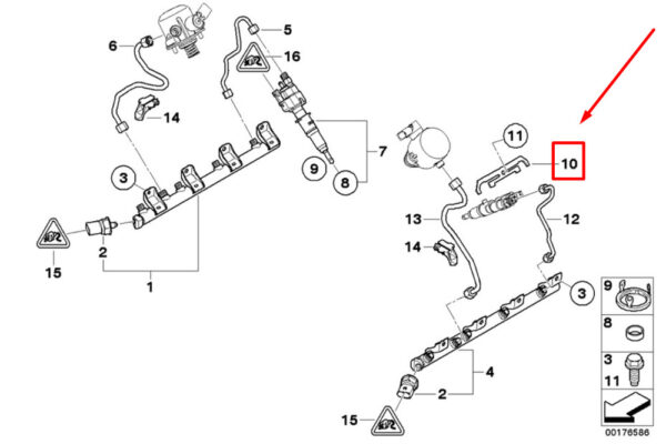 13647598000 - NEW BMW 7 F01, F02 INJECTOR HOLDER 13647598000 7598000 ORIGINAL