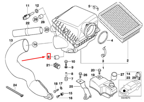 13711742762 - NEW BMW 7 E38 RUBBER AIRBOX MOUNT 13711742762 1742762 ORIGINAL