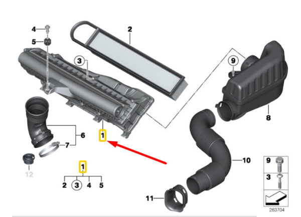 13717534822 - NEW MINI COOPER R56 INTAKE SOUND 13717534822 7534822 GENUINE