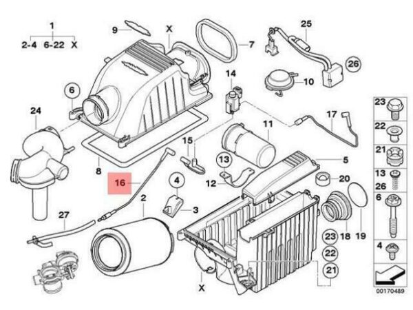 13717558378 - OEM BMW INTAKE SILENCER / FILTER CARTRIDGE VACUUM PIPE 13717558378 GENUINE NEW