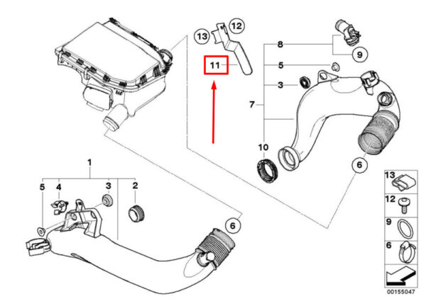 13717562713 - NEW BMW 1 COUPE E82 CHARGE AIR NOISE CLASS 7562713 13717562713 ORIGINAL