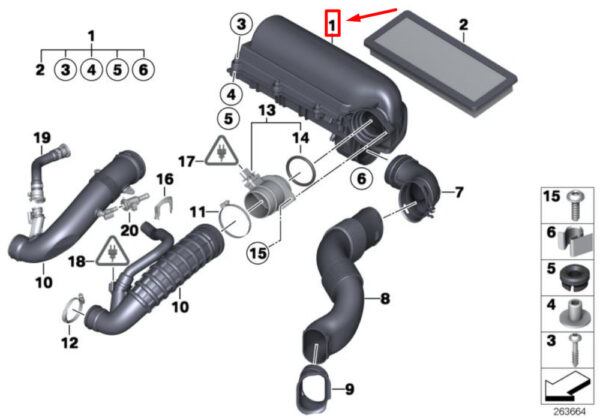 13717577509 - NEW OEM MINI CABRIO S R57 AIR INTAKE BOX MUFFLER 7577509 13717577509 GENUINE
