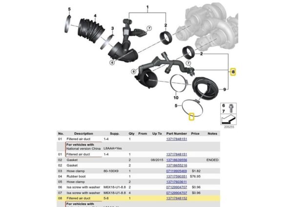 13717589653 - Genuine BMW E46 E90 Air Manifold Filter 13717589653