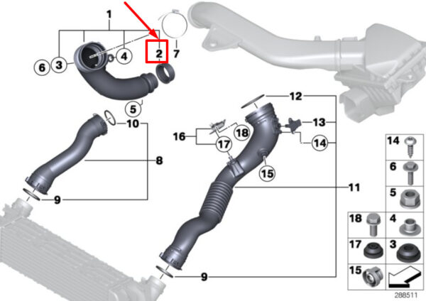 13717599291 - NEW BMW 2 COUPE F87 TURBOCHARGER INLET GASKET 13717599291 7599291 ORIGINAL