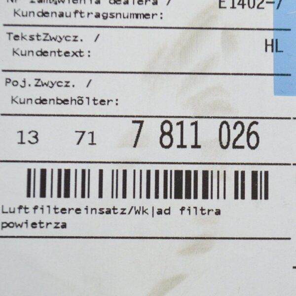 13717811026 - BMW X3 F25 2.0 diesel 105kW air filter 13717811026 2012 new original