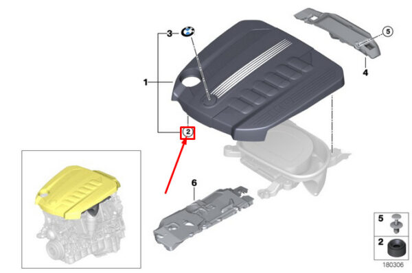 13718512439 - NEW BMW 5 F10 ENGINE RUBBER MILL 13718512439 8512439 ORIGINAL
