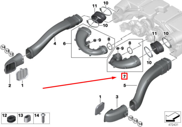 13718658515 - BMW 7 G12 Filtered Air Channel 8658515 13718658515 NEW ORIGINAL
