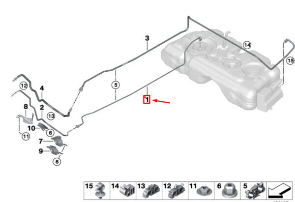 16127386522 - NEW MINI COUNTRYMAN F60 FUEL SUPPLY LINE 7386522 16127386522 ORIGINAL