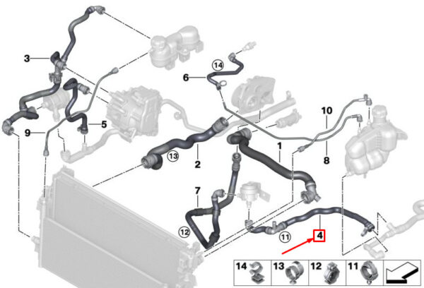 17128616010 - NEW MINI COUNTRYMAN F60 COOLANT RETURN LINE 17128616010 8616010 ORIGINAL